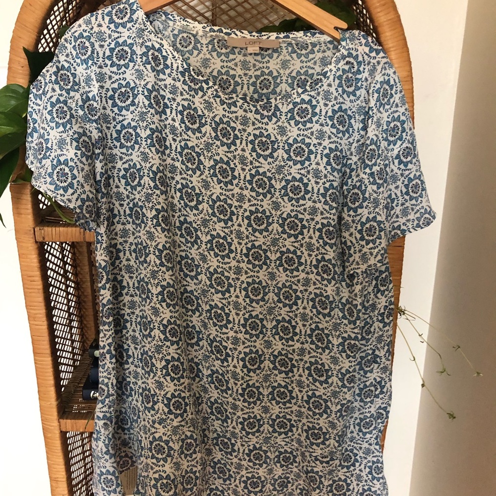 Loft chiffon slit back top